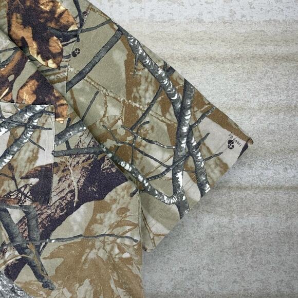 Vintage Fusion 3D Hunting Camo Shirt Cotton Short Sleeve Woodland Pocket Tee 90s - Picture 3 of 4